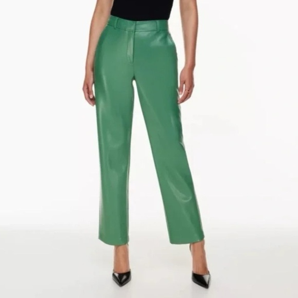 New Aritzia Babaton‎ Command Cropped Pant - Leather Size 2 Green